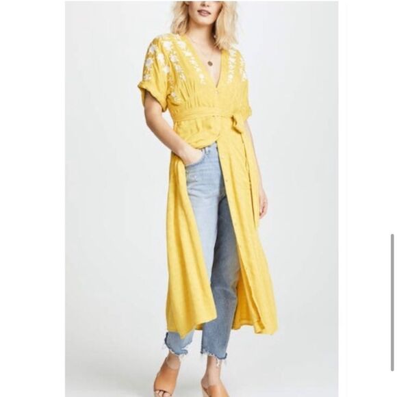 Free People Love To Love You Dress in Yellow Size Small - Picture 4 of 16